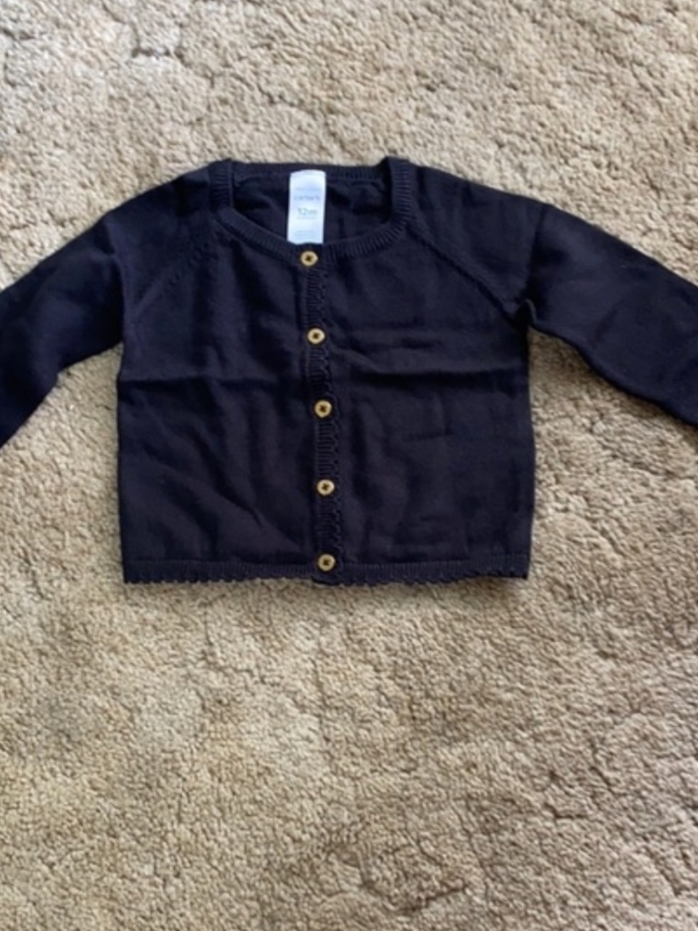 Carter's Black Knit Button-Front Cardigan